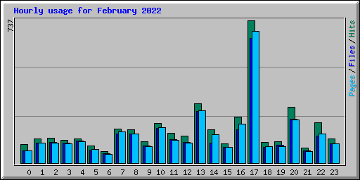 Hourly usage for February 2022
